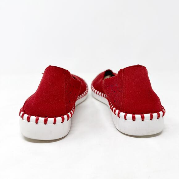 [Patrizia Spring Step] Red Grazana Leather Cutout Floral Ballerina Flats Size 36 - Picture 5 of 12